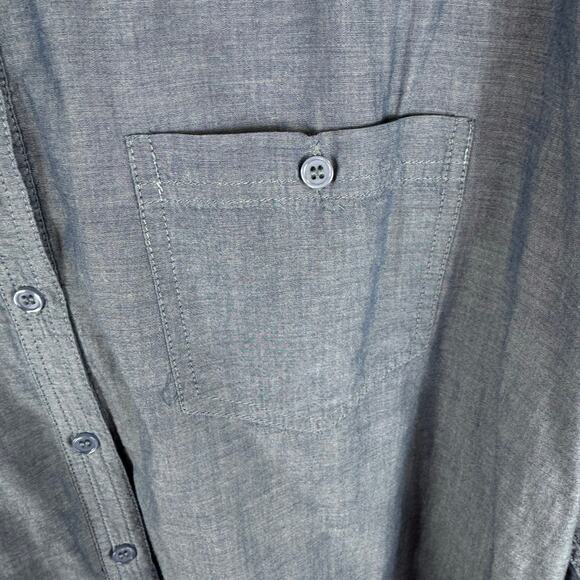 Andrea Jovine AJ 100% Cotton Lightweight Roll Tab Sleeve Button Up Shirt Size L - Picture 5 of 7